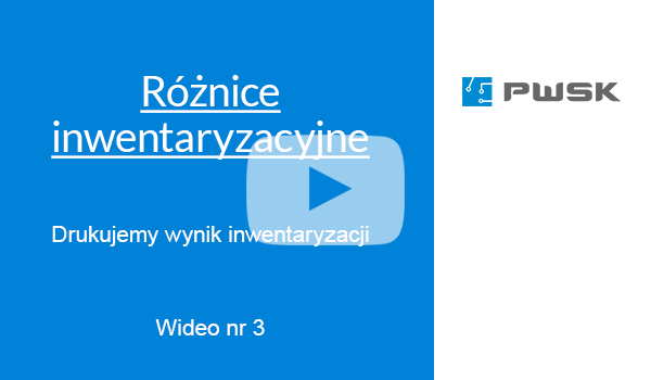 Wydruk różnic inwentaryzacyjnych